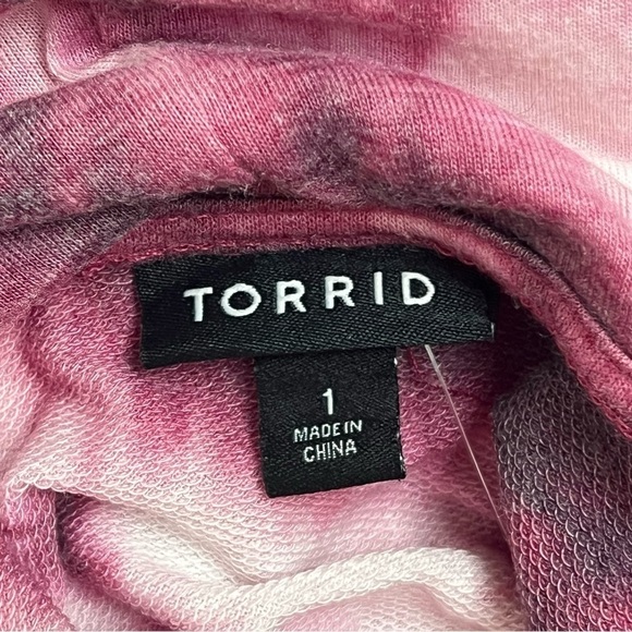 Torrid NWT | Light Weight French Terry Button Side Tunic Hoodie Size  1 - Picture 7 of 8